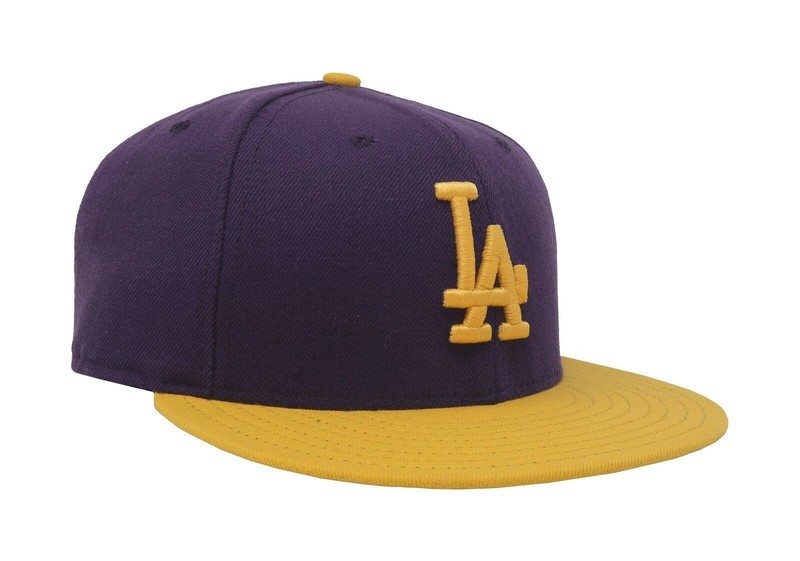 purple and gold dodgers hat