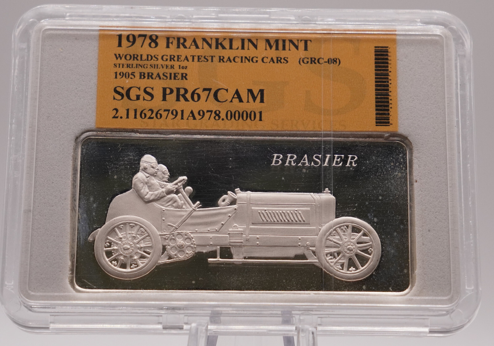 1978 Franklin Mint 1905 Brasier Racing Car 1oz 925 Sterling