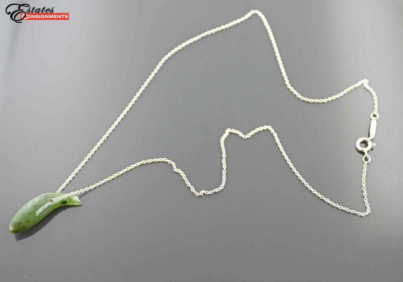 Tiffany & Co Sterling Silver Frank Gehry Jade Fish Necklace Tiffany & Co Sterling Silver Frank Gehry Jade Fish Necklace
