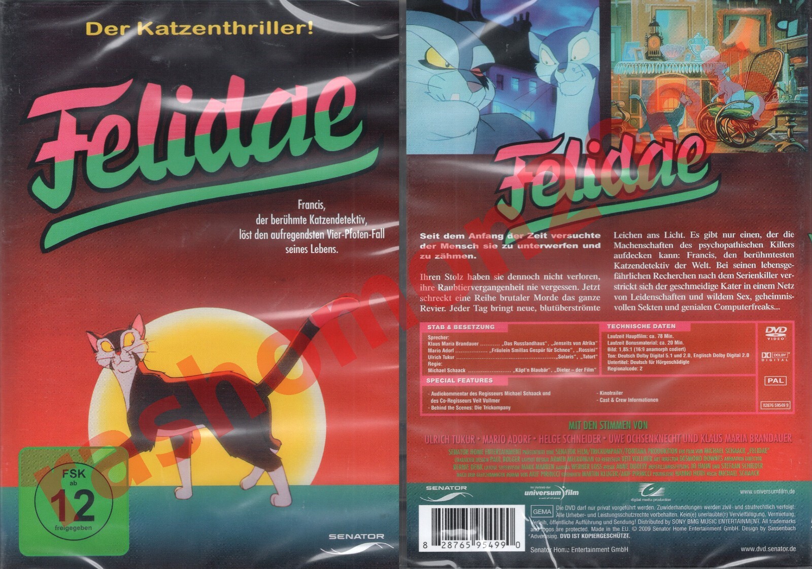 DVD FELIDAE THE CAT DETECTIVE (1994) German Animation Noir