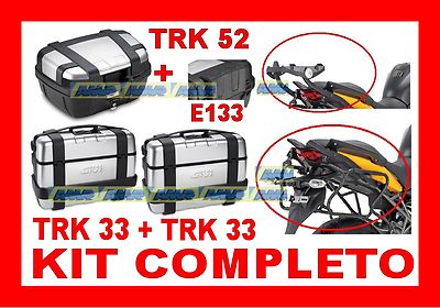 HONDA VFR 800 98-01 KIT 3 VALIGIE TRK33 TRK52 + TELAIO PL257 + 257FZ  TREKKER