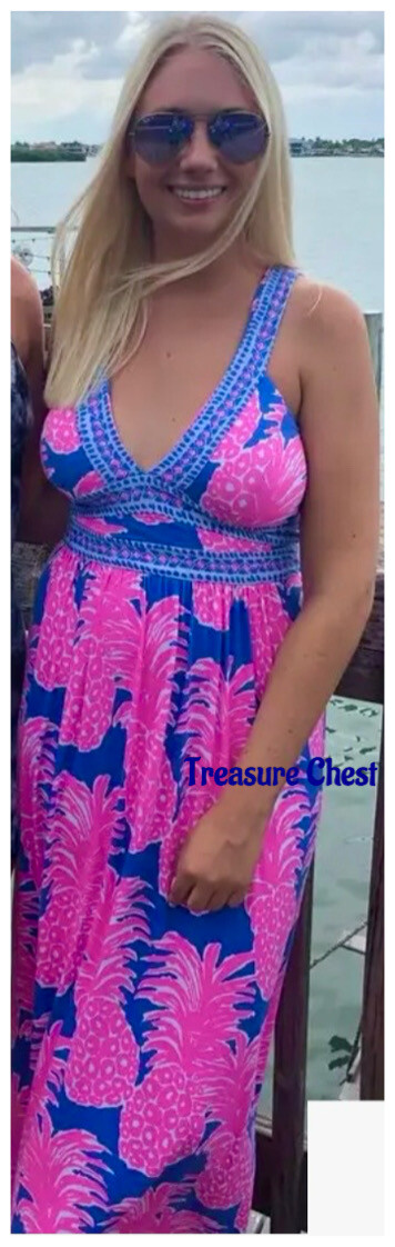 Pre-owned Lilly Pulitzer Taryn Maxi Dress Little Flamenco ? Size 8,10 In Multicolor