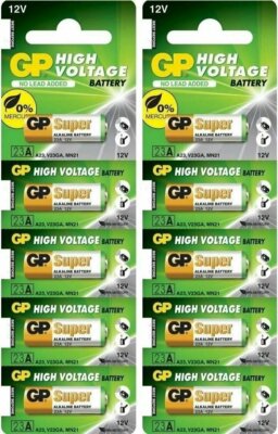 10 Pcs GP23A 12V Alarm Remote Alkaline Batteries GP 23AE 21/23 A23 23A MN21 23GA