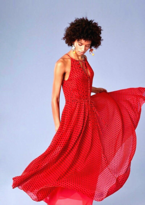 Diane von furstenberg red best sale dress