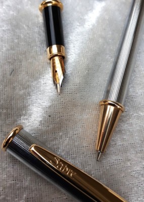 SET MARKEN FÜLLER KUGELSCHREIBER FÜLLFEDERHALTER KULI IRIDIUM FEDER SABRE Silber