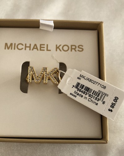 MICHAEL KORS MT530UPDTW001 関税送料込 Michael Kors Gold Plated Over Brass Gold Tone MK Logo Ring