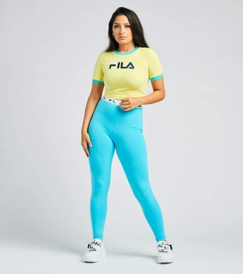 

Женская укороченная футболка Fila Tionne желто-синяя, Blue/yellow