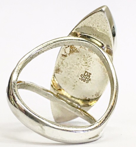 Beautiful Sterling Silver Desert Rose Trading Modern Turquoise Ring SZ 10