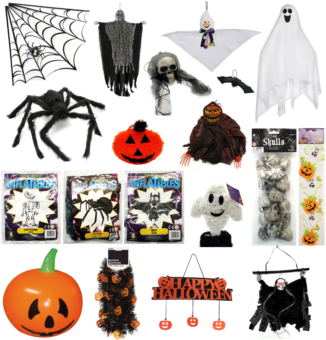Halloween Decorations Ghost Pumpkin Skull Spider Reaper Tinsel