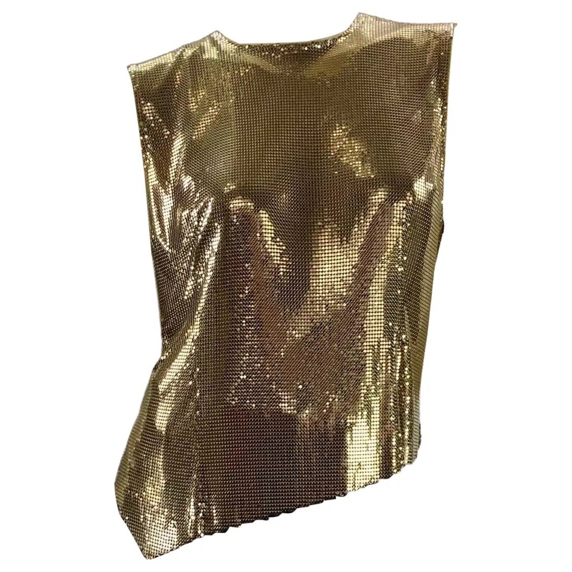 トップス made in ITALY CINTHIA GIANNI VERSACE F/W 1994 Vintage Gianni Versace Couture Gold Metal Mesh