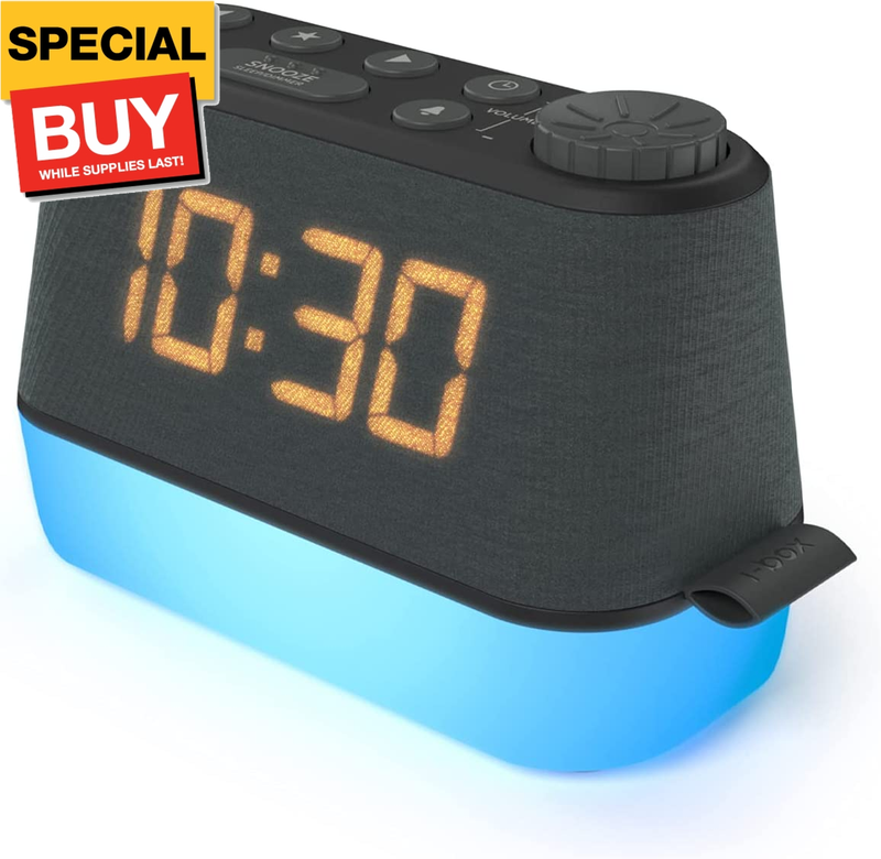 Digital Alarm Clock Radio with Sound Machine LED Night Light