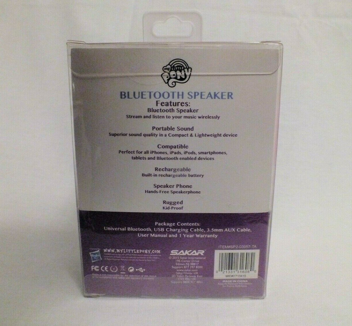 MY LITTLE PONY Pinkie Pie Bluetooth Speaker iPhone Android Tablet Portable NEW