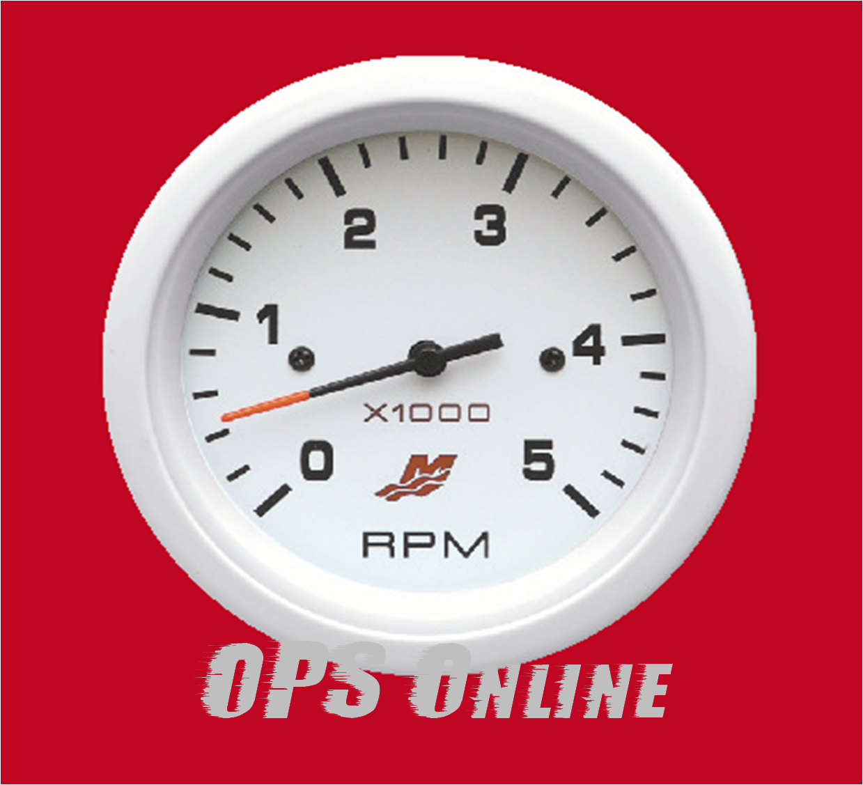 Mercury Marine Diesel Engine Analog Gauge - White - 5K