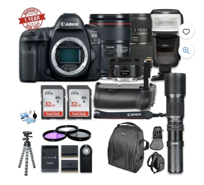 Canon Eos 5d Mark Iv Full Frame Digital Slr Camera Body - Bundle With Canon