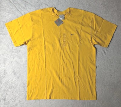 Nike T Shirt Mens Extra Large XL Yellow Swoosh Silver Label 2000s Embroidery