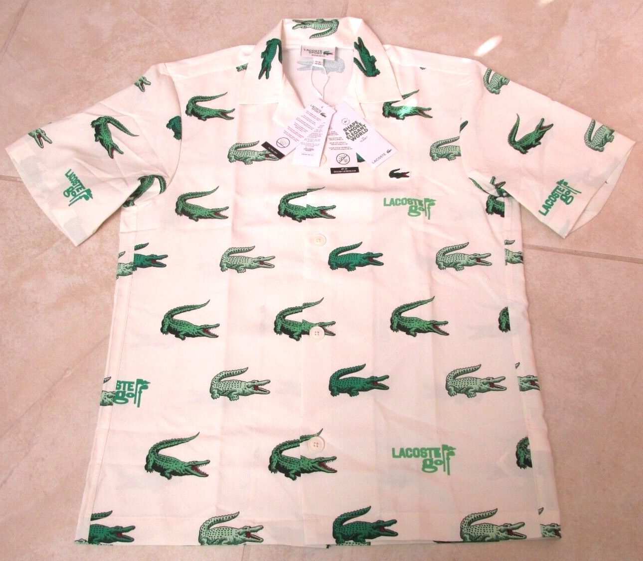 ★新品★　LACOSTE　GOLF　ポロシャツ　サイズ　XL ラコステ LACOSTE オーバーサイズプリントゴルフポロシャツ