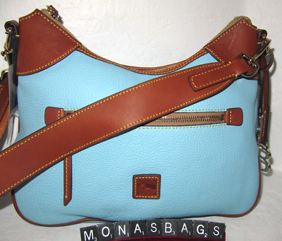 Dooney Bourke New Caribbean Blue Pebbled Leather Hobo Shoulder Bag NWT 288