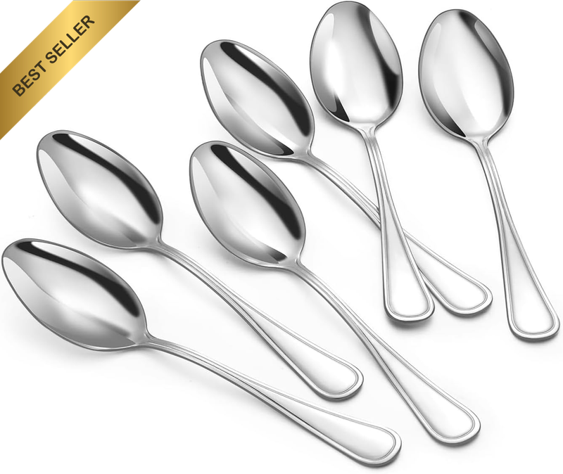 24-Piece Stainless Steel Spoon Set - Smooth & Tough Teaspoons (5.4