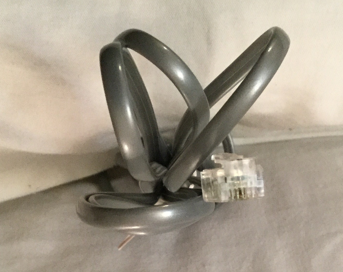 6' Telephone Extension Cord Gray Phone Cable Wire Line with Connectors