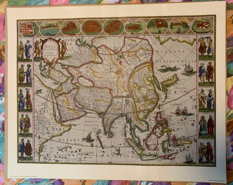 Map Of Asia By The Famous Blaeu Family 1662 Art Print By Penn Prints, NY