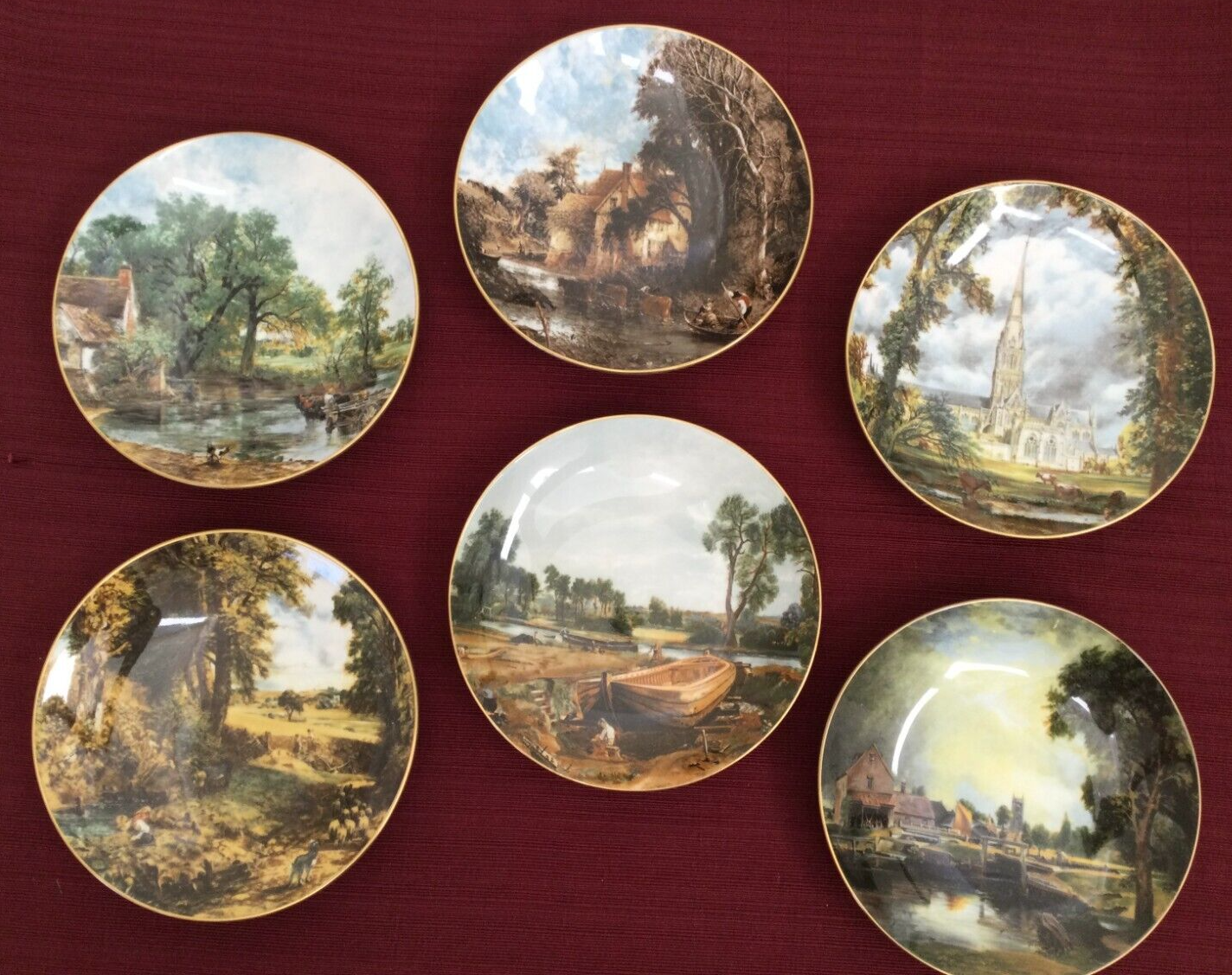John Constable デダムロックとミル プレート DEDHAM LOCK AND MILL•John Constable•Full Set of Six