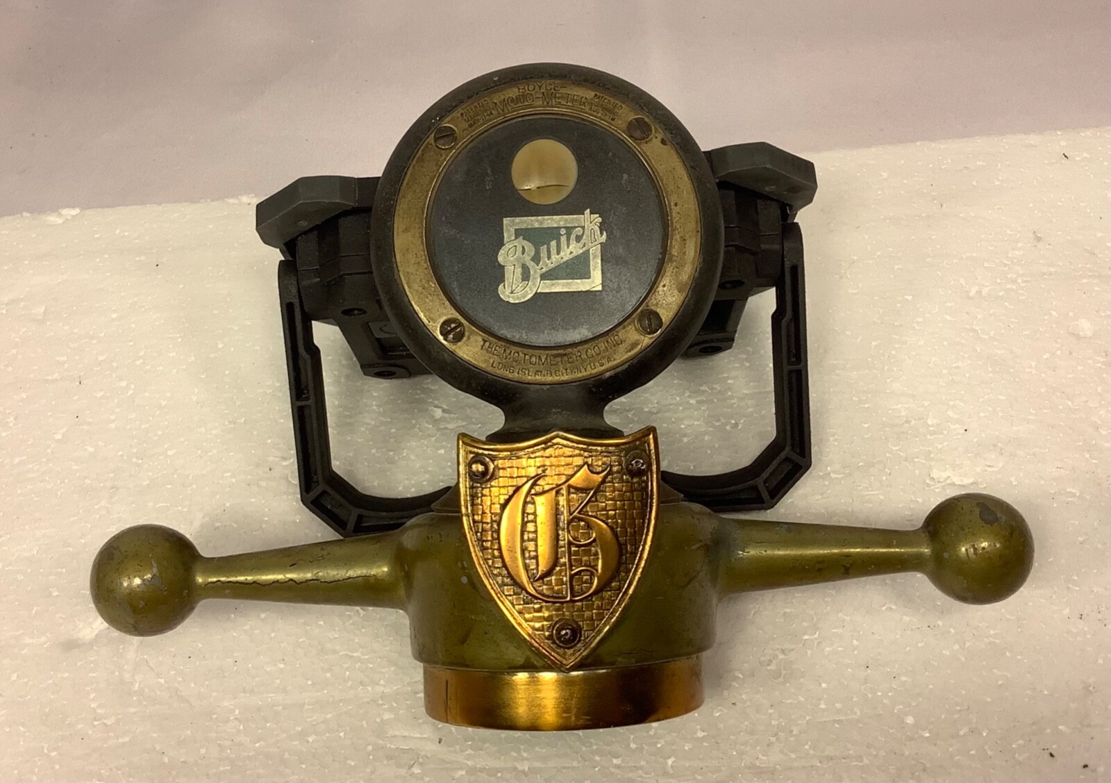 Buick Boyce Motometer with Flip Open Top Radiator Cap BRASS