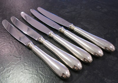 5 Menümesser Wilkens Alt Englisch 90er Silberauflage Besteck Messer Menuemesser