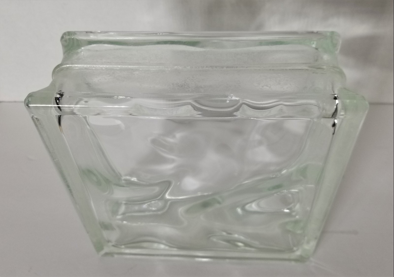 Architectural Clear Glass Block Wavy Square Brick Tile for Window Wall
