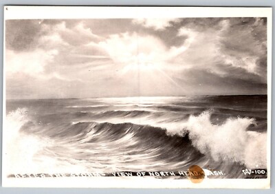 After the Storm - View of North Head, WA RPPC Beach / Waves / Sky Postcard