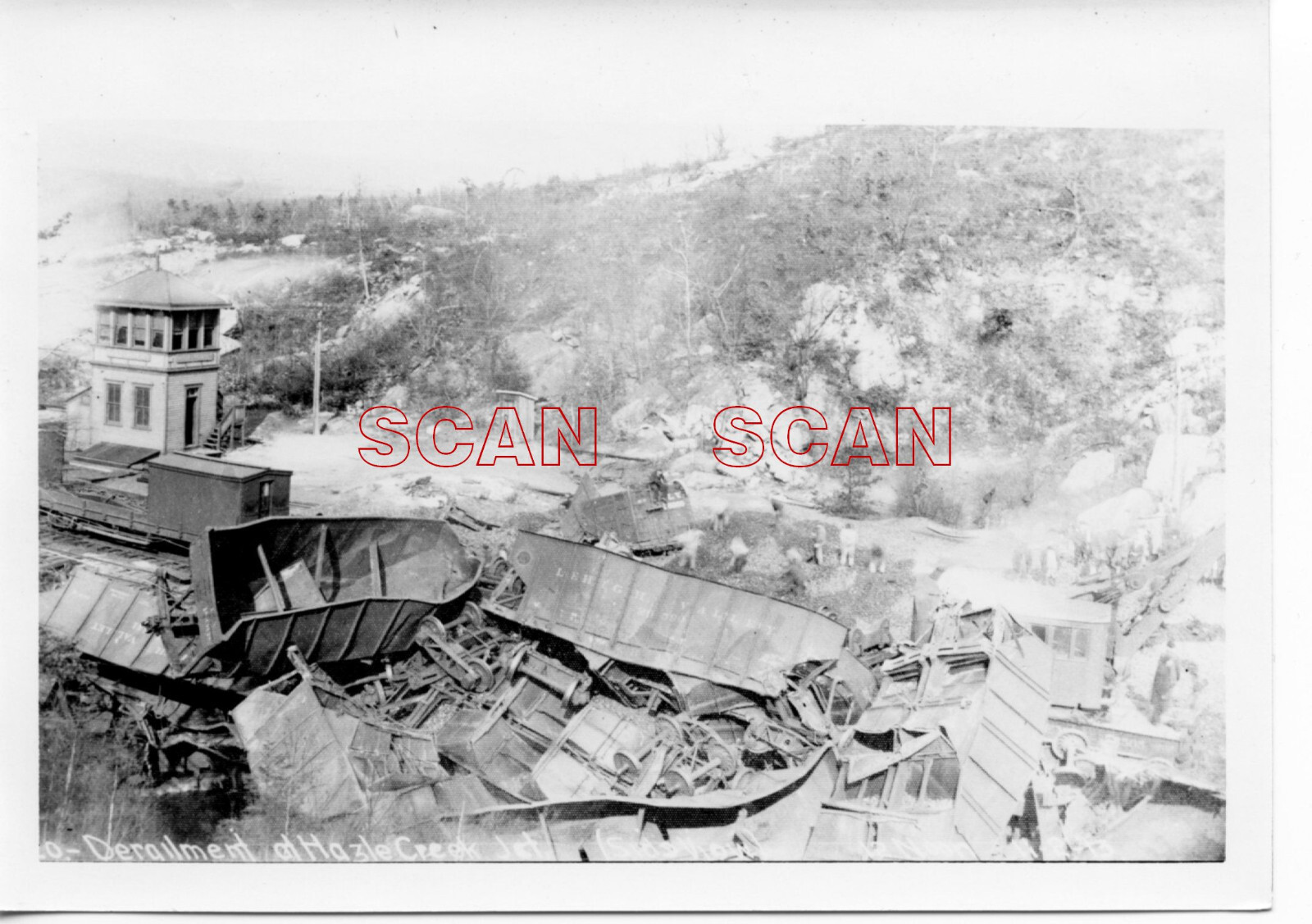 2CC511 RP 1913/60s? WRECK LEHIGH VALLEY RAILROAD HAZEL CREEK