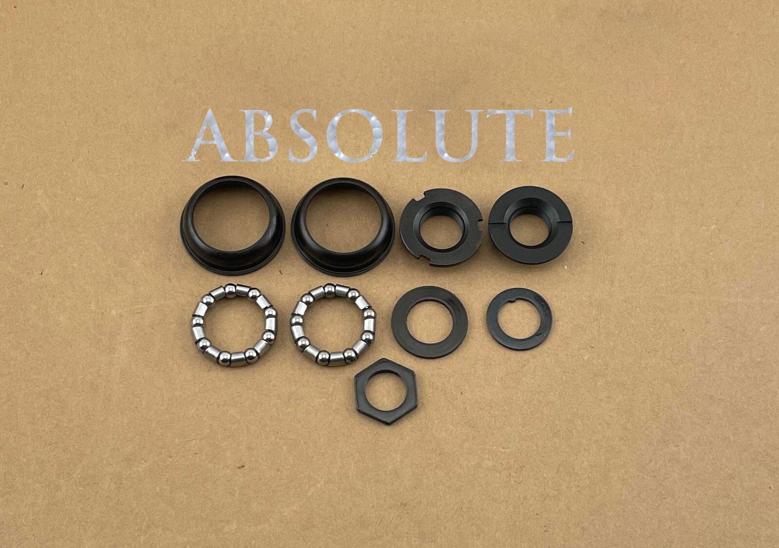 ABSOLUTE GENUINE STEEL BOTTOM BRACKET SET 1/PIECE CRANK 5/16X9 24TPI IN BLACK.