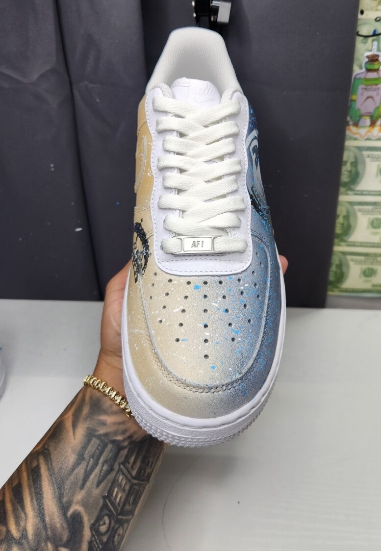 Pre-owned Nike Air Force 1 Custom / Real Madrid Af1 In Black