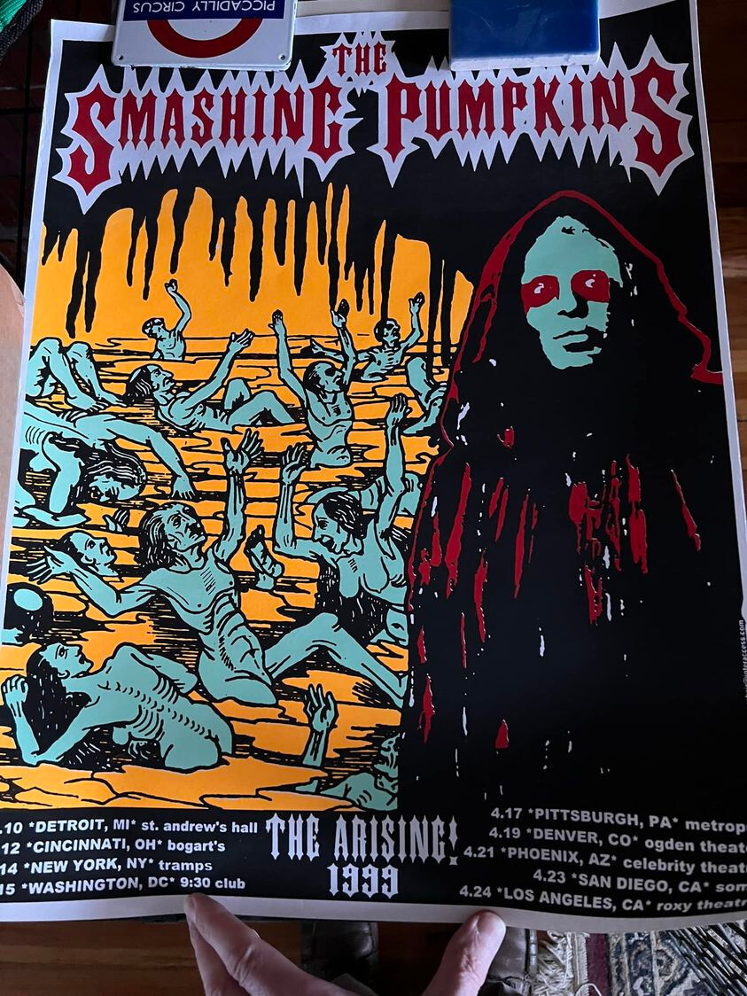 the Smashing Pumpkins Arising club tour poster 1999 Tramps