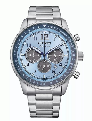 Pre-owned Citizen Ca4500-83m Eco-drive Chronograph Stainless Steel Men Watch Usus