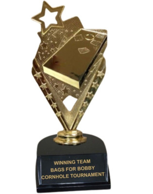 CORNHOLE WINNER FIRST PLACE MVP TOURNAMENT AWARD TROPHY 7.5''   FREE ENGRAVING