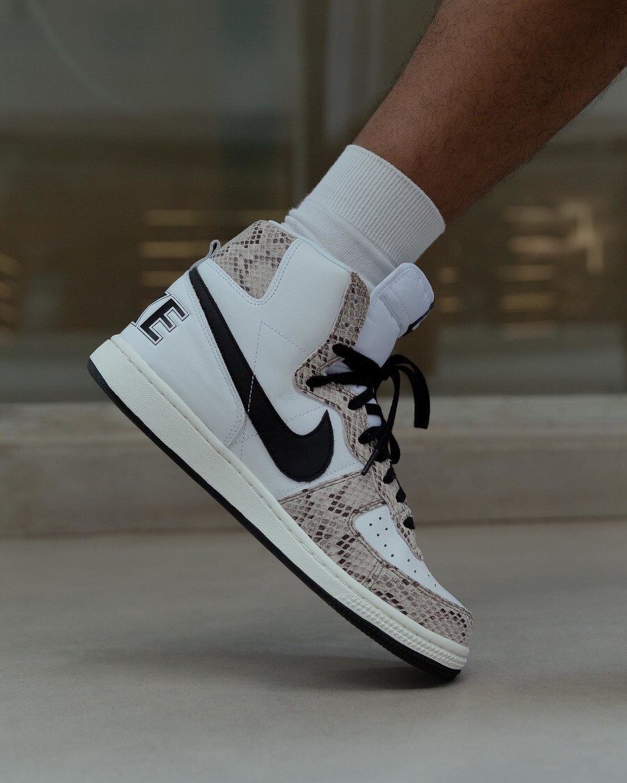 靴 NIKE TERMINATOR HIGH Cocoa Snake NIB Nike Terminator High WHITE/BLACK-SAIL-COCOA SNAKE FB1318