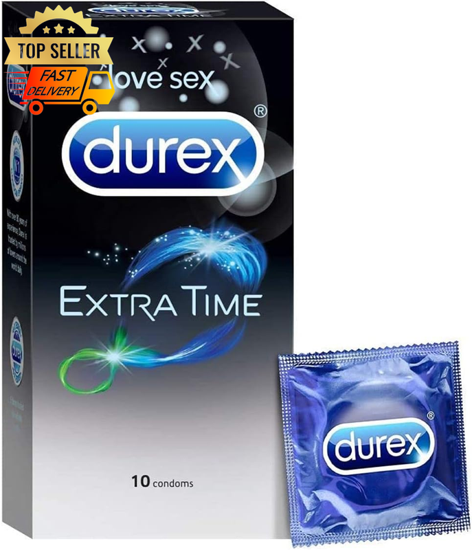 Extra Time Condoms 10 Pack – Delay Spray Included, Premium Quality