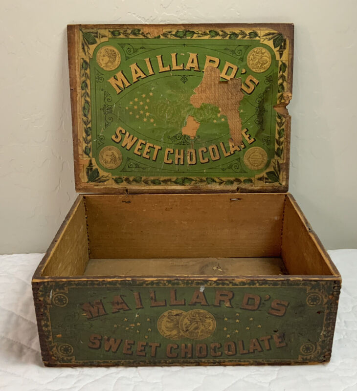 Antique Advertising Country Store Box, Wood, Maillard’s Sweet Chocolate