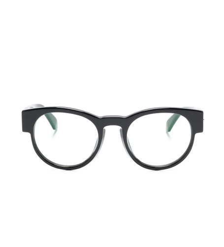 Pre-owned Off-white Oerj058s24pla0011000 Style 58 Black Eyeglasses In Clear Lens