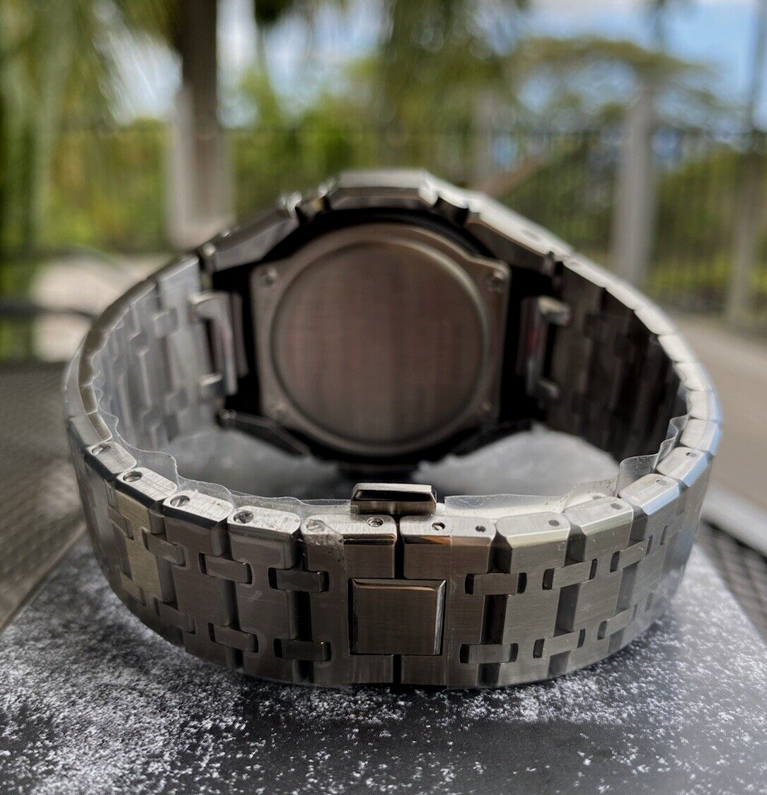 Pre-owned Casio G-shock Ga2100 Custom Mod Silver Band, Light Blue Dial