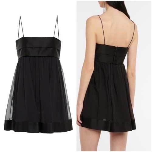 Pre-owned Handmade Custom Made To Order Square Neck A-line Mini Pleated Slip Dress Plus 1x-10x L868 In Black
