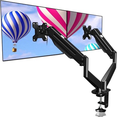 Dual Monitor Mount Stand-Height Adjustable Gas Spring Monitor Arm Desk Mount ...