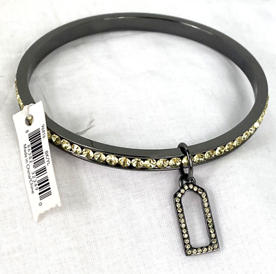 Coach Bracelet Bangle Pave Crystal Lozenge Black 96416 J3 eBay