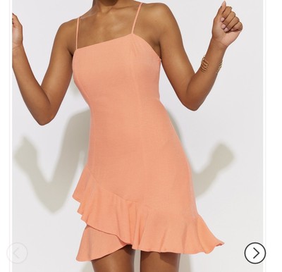 Wyonnah Back Tie Ruffle Mini Dress - Large NWT Coral