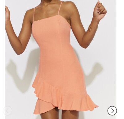 Wyonnah Back Tie Ruffle Mini Dress - Small NWT Coral