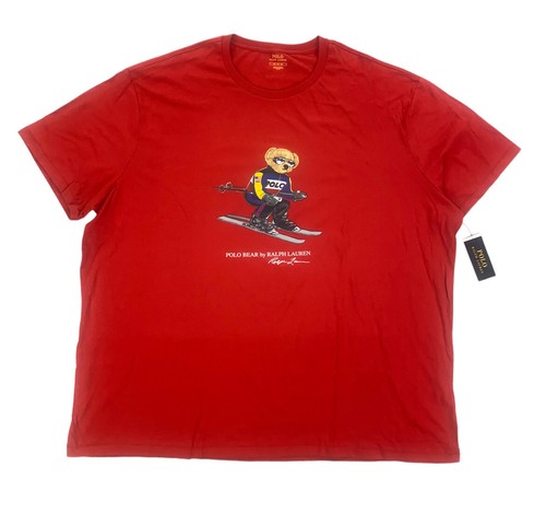 

NEW Polo Ralph Lauren Polo Bear Ski Short Sleeve Mens T Shirt Red Big Tall 4XB, Красный