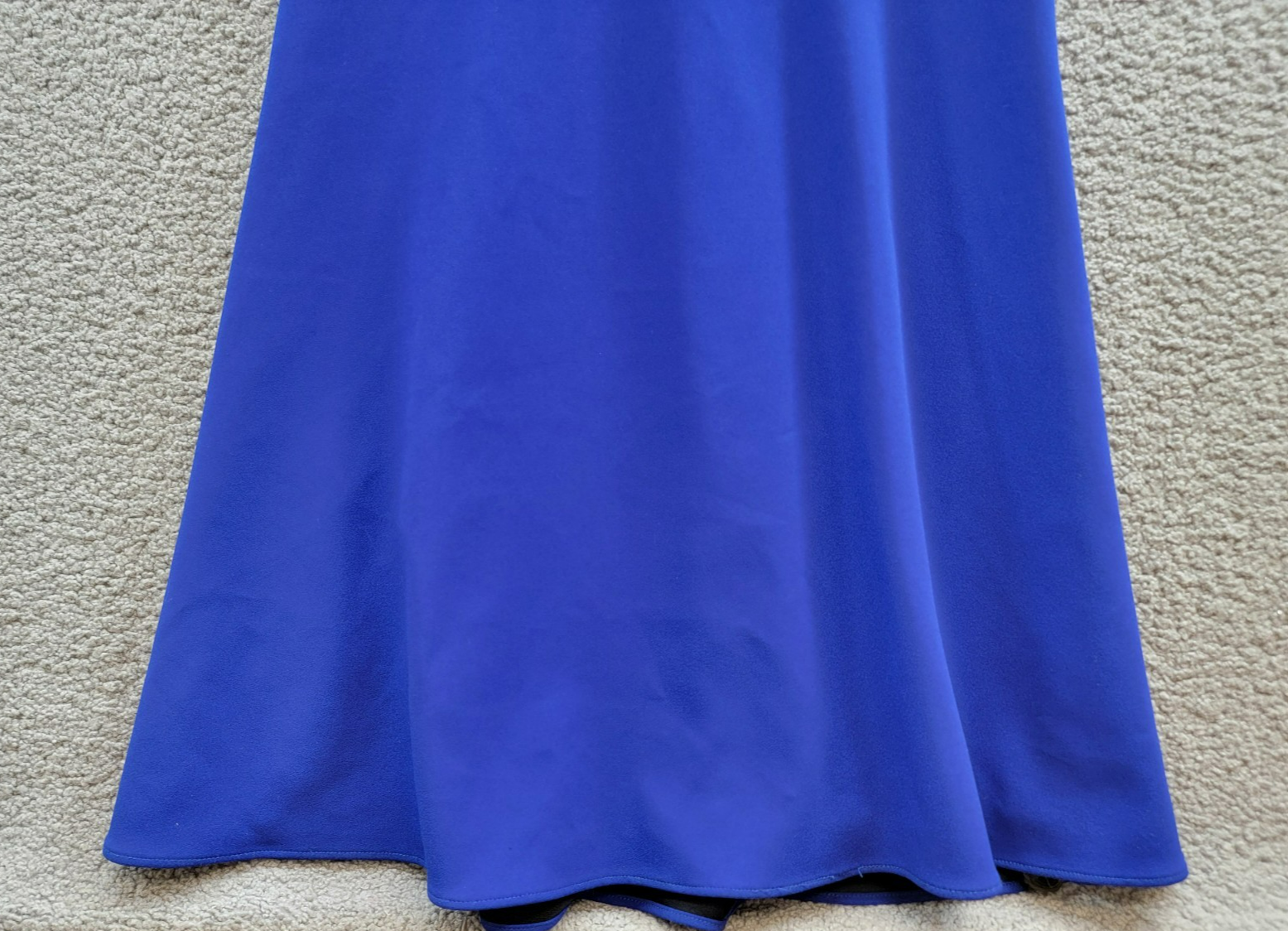 AQUA Off-the-Shoulder Scuba Crepe Gown Women's 2 Marine Back Zip Closure S/S - Picture 5 of 20