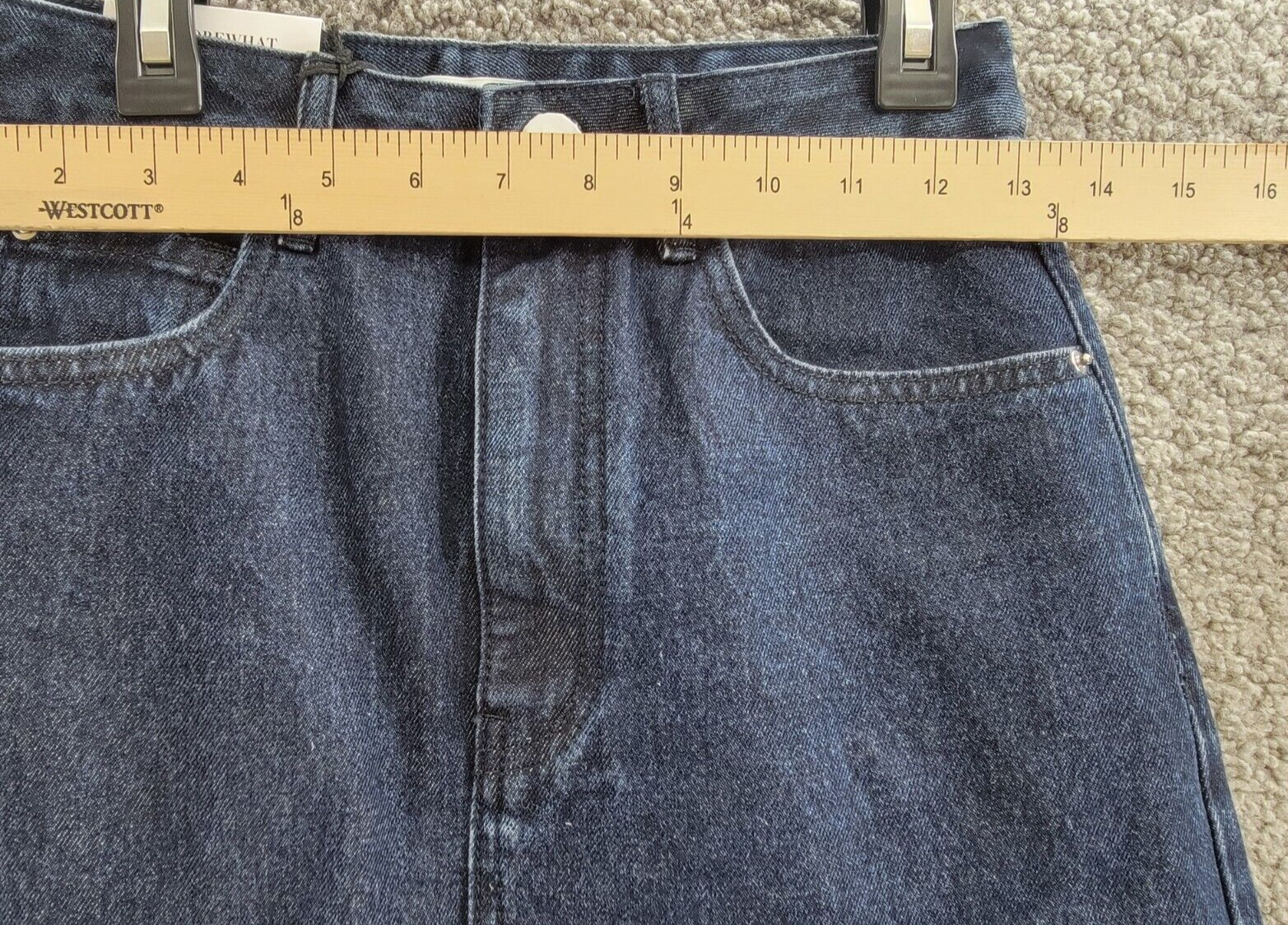 WeWoreWhat Denim High Rise MIDI Skirt Womens XS Raw Wash 5-pocket Button Closure - Picture 5 of 17