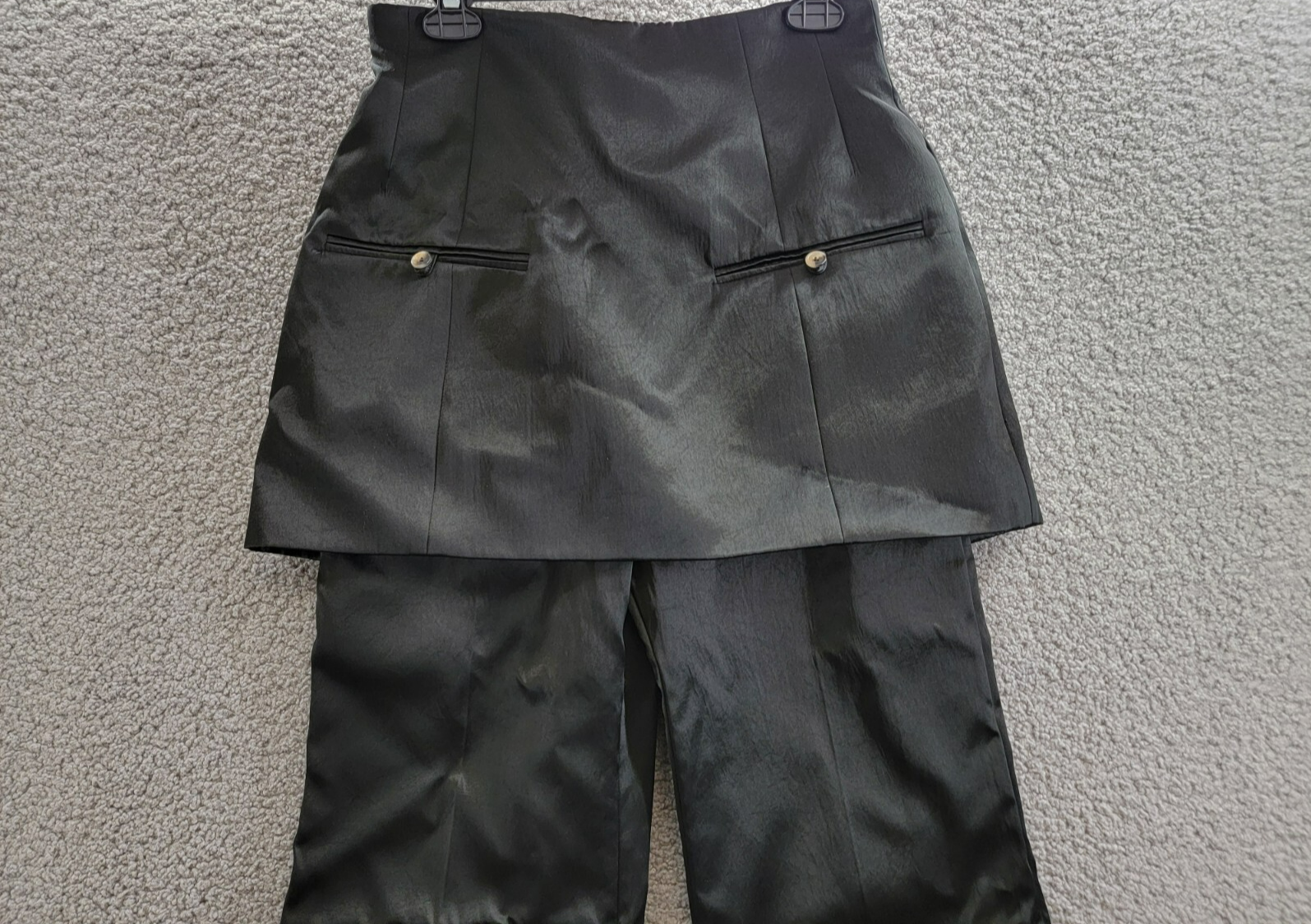 A.W.A.K.E. MODE Layered Skirt Pants Womens 40 Black Welt Pocket Back Zip Closure - Picture 3 of 17