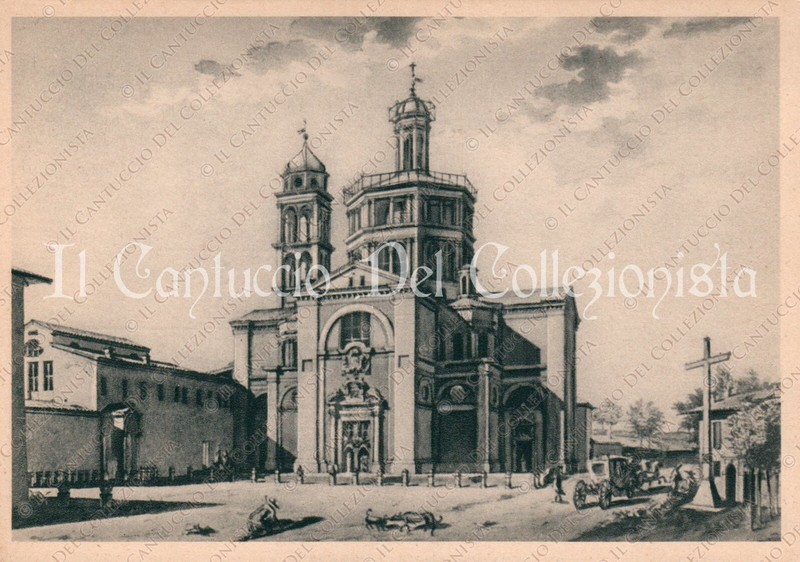 Piacenza Chiesa Delle Benedettine Da Acquarello Xviii Secolo Cartolina